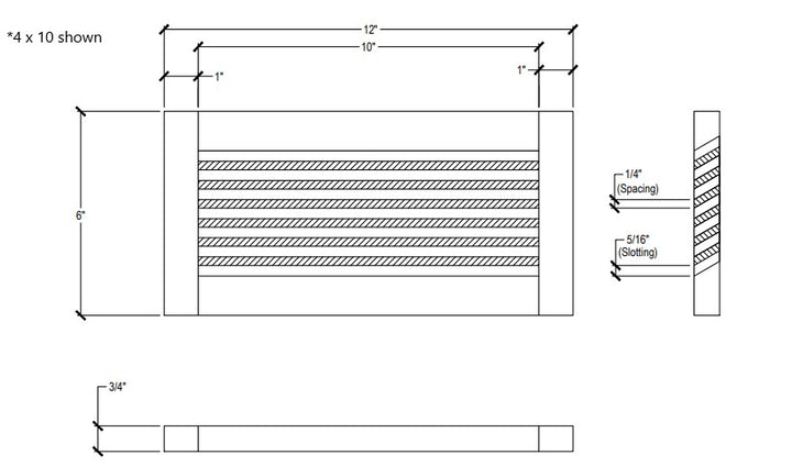 Wood Designs One Way Directional Flush Mount Slab Vent Cover Flush No Frame Vent Cover Grillworks, Inc - VCU