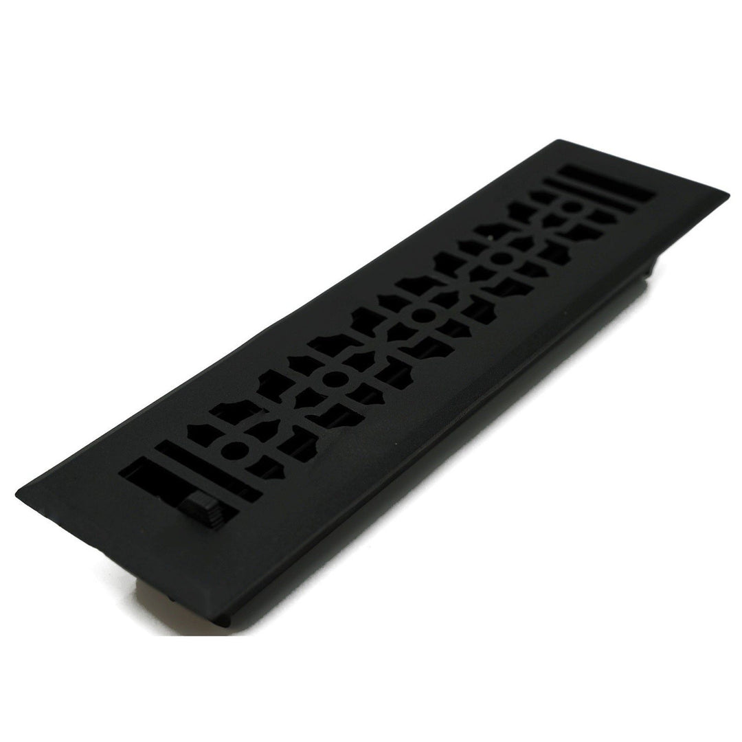 Madelyn Carter Cathedral Floor - Wall Registers (Cast Aluminum) Vent Cover Kay Hardware - VCU 2 x 10 (Overall Size: 3.75 x 11.5) Black