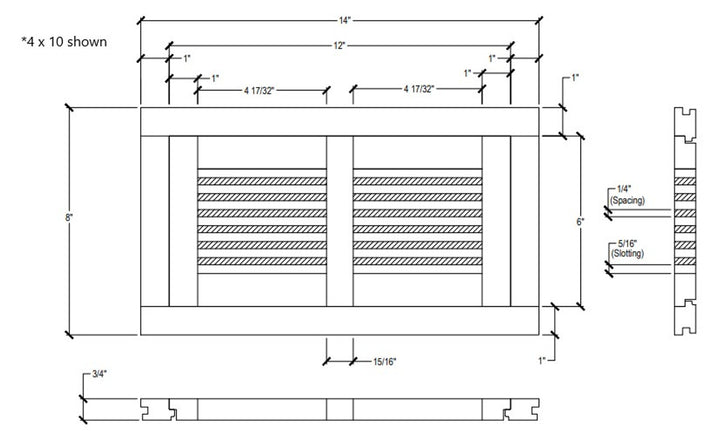Wood Designs One Way Linear Flush with Frame Vent Cover Register Grillworks, Inc - VCU