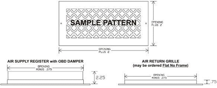 Pro-Vertical Gold Series Registers and Returns Vent Cover Steel Crest Corporation - VCU
