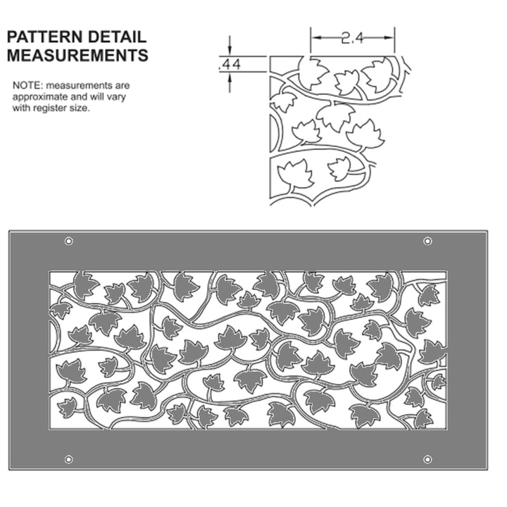 Vine Gold Series Registers and Returns Vent Cover Steel Crest Corporation - VCU