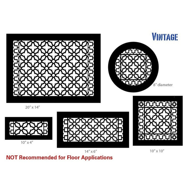 Gold Series Return Air Filter Frame Vintage Return Grille Air Filter Frame Filter Size: 10x12
