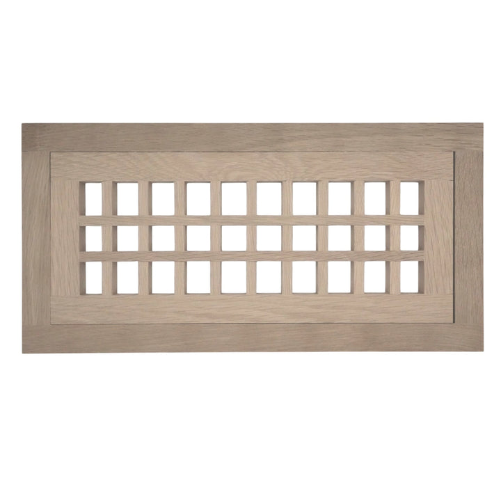 Wood Designs Grid Flush With Frame Floor Registers Register Grillworks, Inc - VCU 2.5 x 10 (Overall 6.5 x 14) White Oak Floor