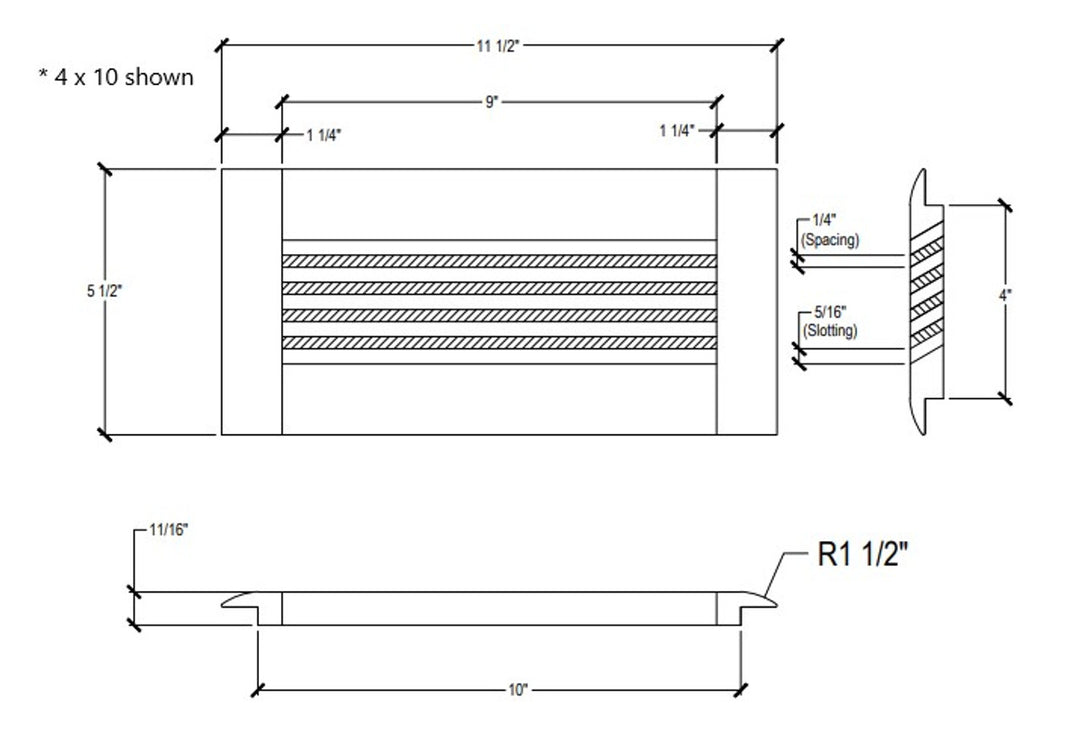 Wood Designs One Way Directional Insert Floor Registers Insert Grillworks, Inc - VCU