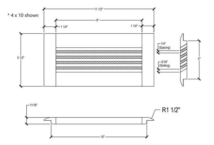 Wood Designs One Way Directional Insert Floor Registers Insert Grillworks, Inc - VCU