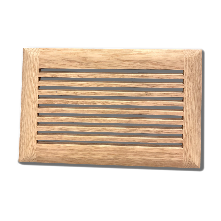 Wood Designs One Way Directional Insert Floor Registers Insert Grillworks, Inc - VCU 2.5 x 10 (Overall 3.938 x 11.438) Red Oak Floor (with vertical crossbar)