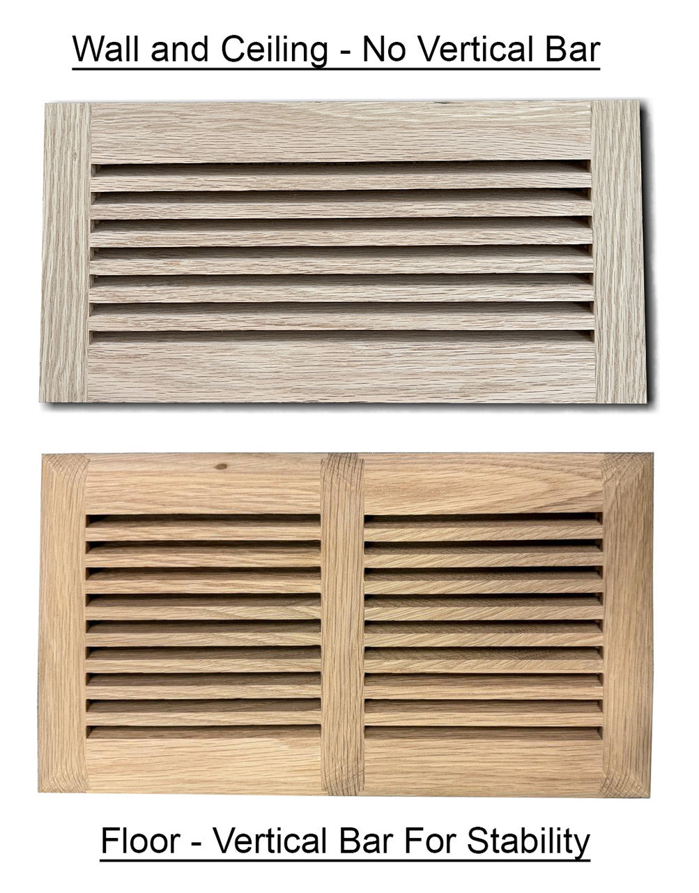 Wood Designs One Way Linear Flush Mount Slab Vent Cover Flush No Frame Vent Cover Grillworks, Inc - VCU