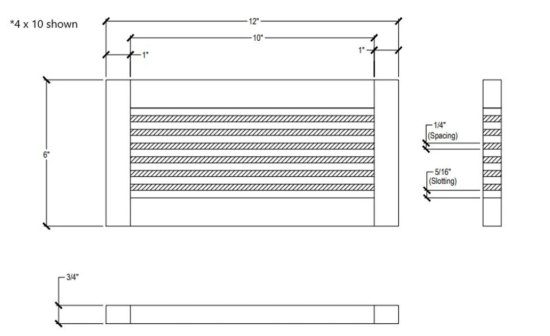 Wood Designs One Way Linear Flush Mount Slab Vent Cover Flush No Frame Vent Cover Grillworks, Inc - VCU