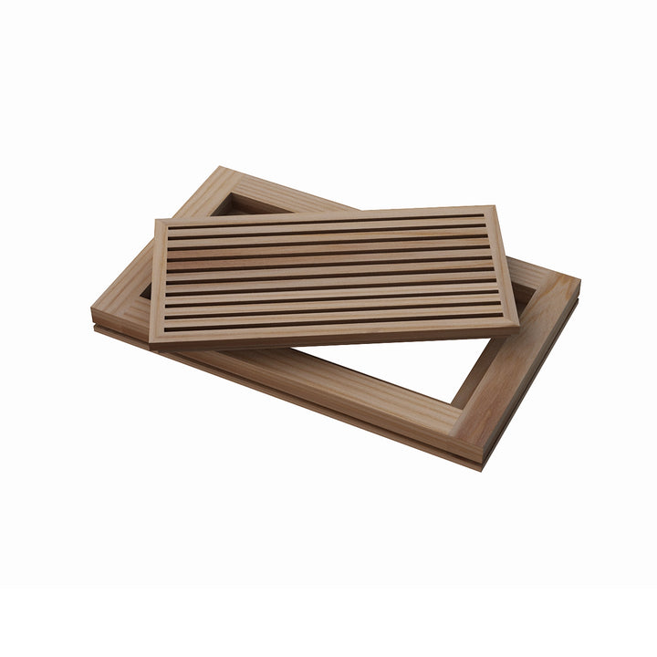 Angled Bar Floor Wood Grilles - Flush Mount with Frame Flush with Frame Grille Vexell - VCU
