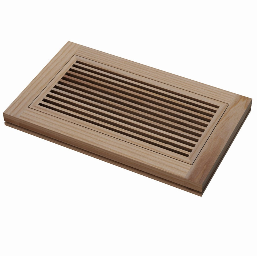 Angled Bar Floor Wood Grilles - Flush Mount with Frame Flush with Frame Grille Vexell - VCU 2.25 x 10 (4.75 x 12.5 Overall) Poplar