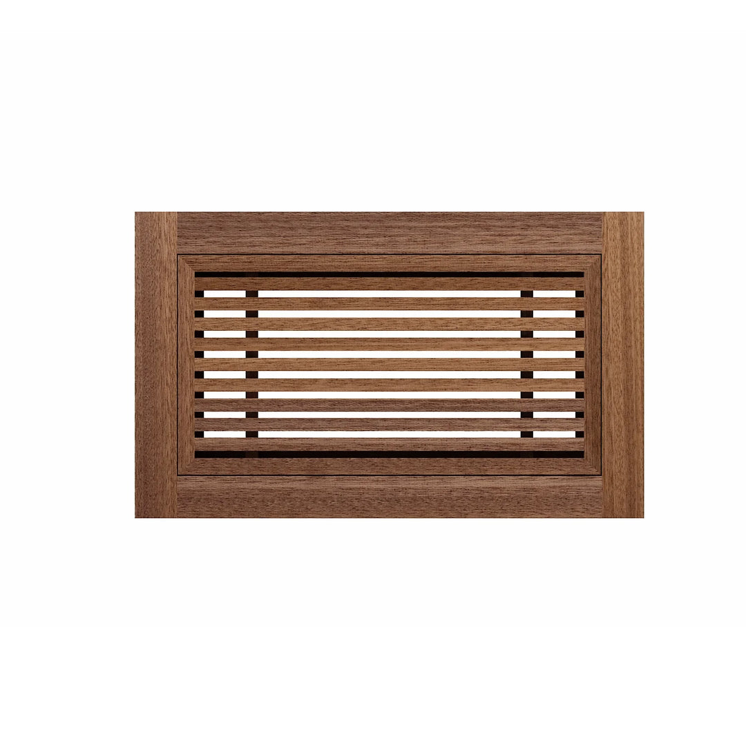 Linear Bar Floor Wood Grilles - Flush Mount with Frame Flush Grille Vexell - VCU 2.25 x 10 (4.75 x 12.5 Overall) Mahogany