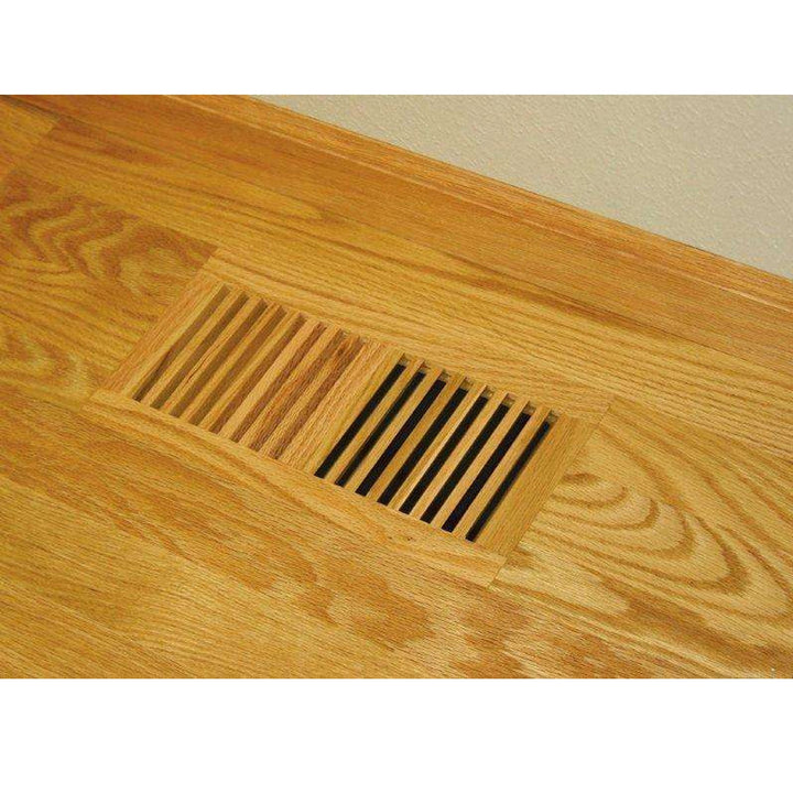 Wood Designs Flush Mount Slab - 3 Thicknesses Flush No Frame Vent Cover Grillworks, Inc - VCU 2.5 x 10 (Overall 4.5 x 12) Yellow Birch* Floor