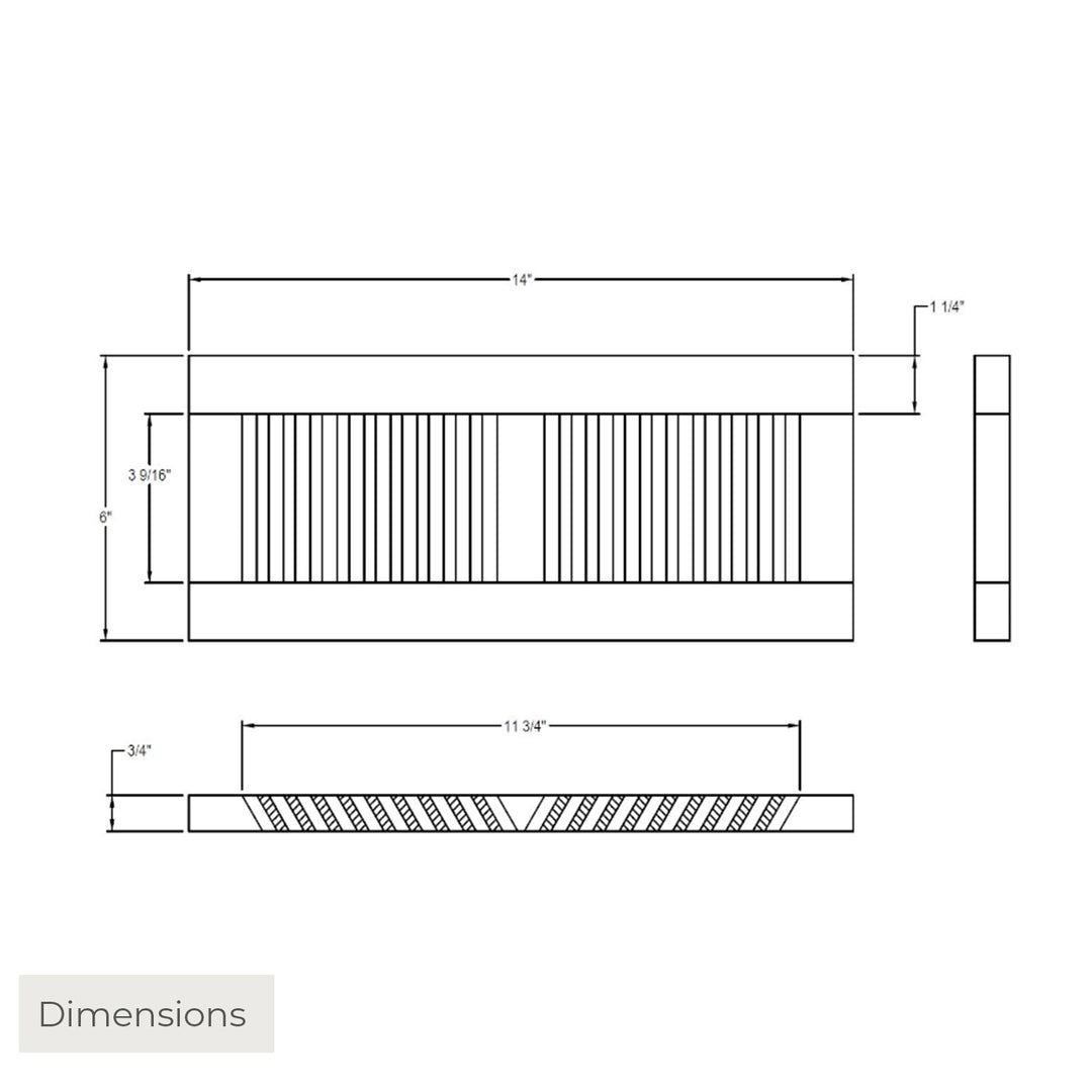 Wood Designs Flush Mount Slab - 3 Thicknesses Flush No Frame Vent Cover Grillworks, Inc - VCU