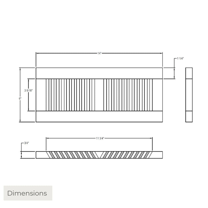Wood Designs Flush Mount Slab - 3 Thicknesses Flush No Frame Vent Cover Grillworks, Inc - VCU