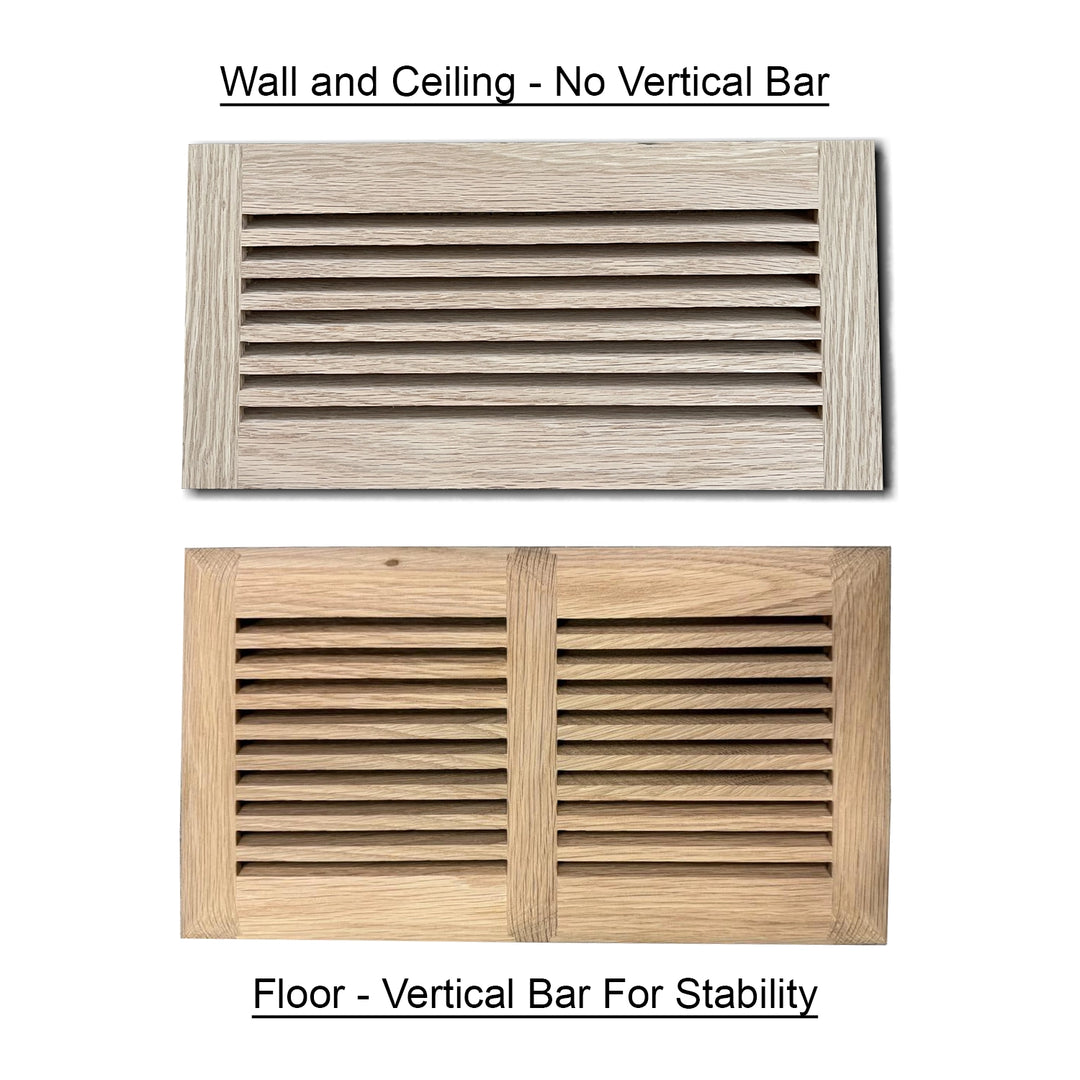 Wood Designs One Way Directional Flush Mount Slab Vent Cover Flush No Frame Vent Cover Grillworks, Inc - VCU