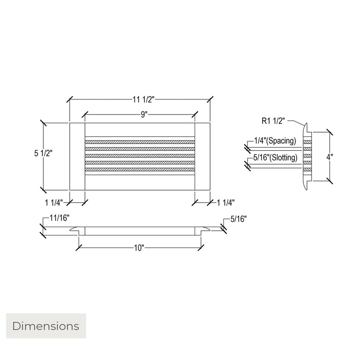 Wood Designs One Way Linear Insert Floor Registers Insert Grillworks, Inc - VCU