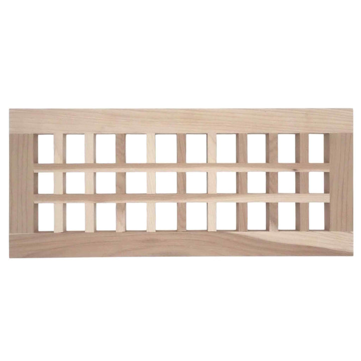 Wood Designs Grid Flush Mount Slab Floor Registers Flush No Frame Vent Cover Grillworks, Inc - VCU 2.5 x 10 (Overall 4.5 x 12) Hickory* Floor (with vertical crossbar)