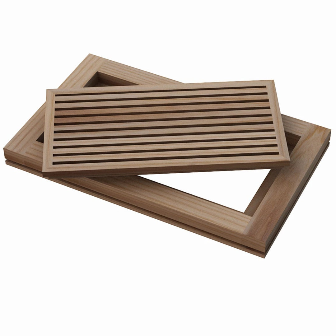 Angled Bar Floor Wood Grilles - Flush Mount with Frame Flush with Frame Grille Vexell - VCU