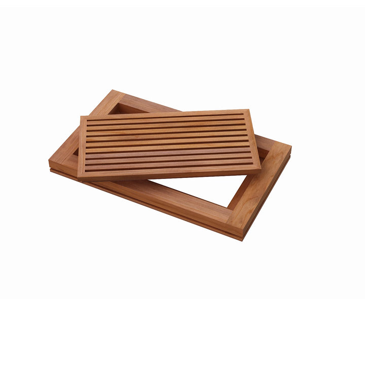 Angled Bar Floor Wood Grilles - Flush Mount with Frame Flush with Frame Grille Vexell - VCU