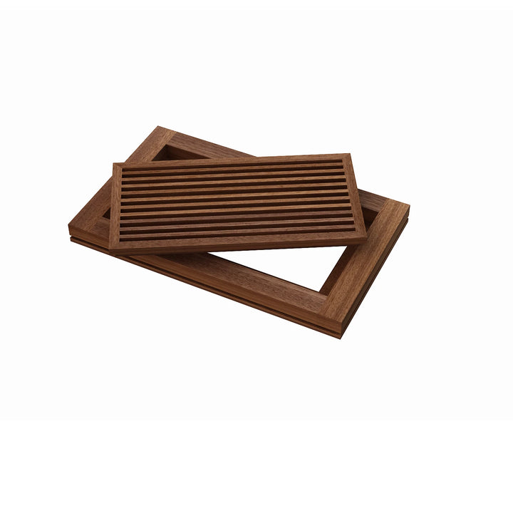 Angled Bar Floor Wood Grilles - Flush Mount with Frame Flush with Frame Grille Vexell - VCU