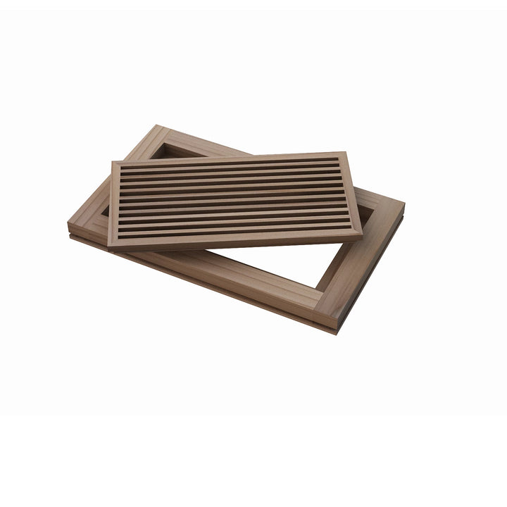 Angled Bar Floor Wood Grilles - Flush Mount with Frame Flush with Frame Grille Vexell - VCU