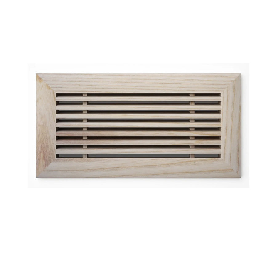 Angled Bar Surface Mount Wood Grilles - Ceiling and Wall Surface Mount Grille Vexell - VCU 2.25 x 10 (Overall 3.5 x 11.25) Ash Solid Core - Non-Removable