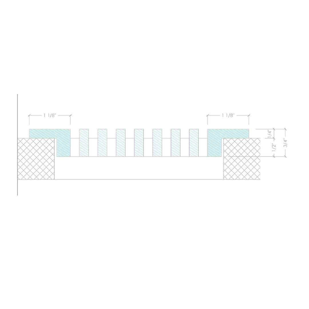 Angled Bar Surface Mount Wood Grilles - Ceiling and Wall Surface Mount Grille Vexell - VCU